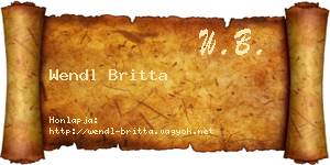 Wendl Britta névjegykártya